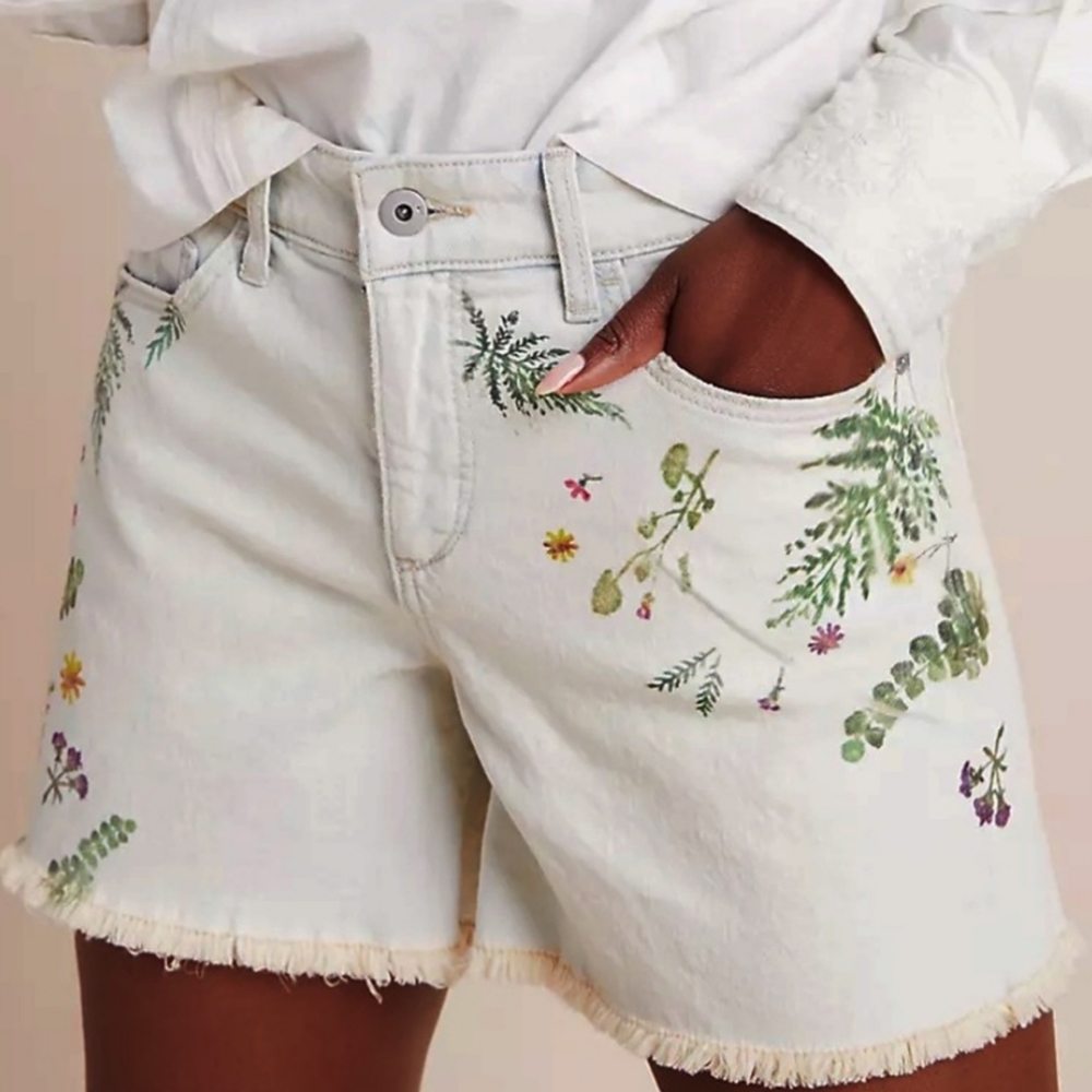 Anthropologie Shorts| Anthro Pilcro Floral Women’s Shorts Denim Shorts Size 27